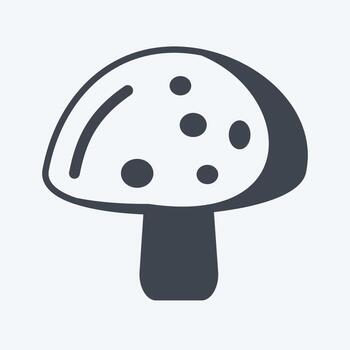 Icon Mushroom. suitable for Fruits and Vegetables symbol. glyph style. simple design editable. design template vector. simple symbol illustration vector