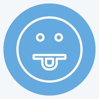 Icon Emoticon Tongue. suitable for Emoticon symbol. blue eyes style. simple design editable. design template vector. simple symbol illustration vector