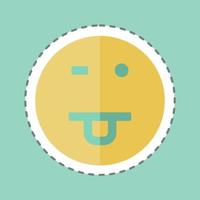 Sticker line cut Emoticon Drooling. suitable for Emoticon symbol. simple design editable. design template vector. simple symbol illustration vector