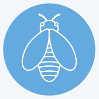 Icon Bee. suitable for animal symbol. blue eyes style. simple design editable. design template vector. simple symbol illustration vector