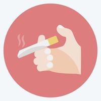 Icon Holding Cigarette. suitable for Hand Actions symbol. flat style. simple design editable. design template vector. simple symbol illustration vector