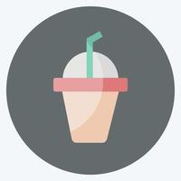 icono frappe congelado. adecuado para el símbolo de bebida. estilo plano diseño simple editable. vector de plantilla de diseño. ilustración de símbolo simple