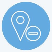 Icon Delete Location. suitable for User Interface symbol. blue eyes style. simple design editable. design template vector. simple symbol illustration vector