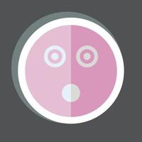 Sticker Emoticon Shocked. suitable for Emoticon symbol. simple design editable. design template vector. simple symbol illustration vector