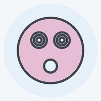 Icon Emoticon Shocked. suitable for Emoticon symbol. color mate style. simple design editable. design template vector. simple symbol illustration vector