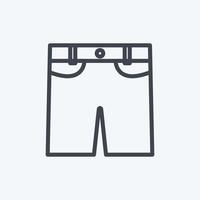 pantalones cortos icono. adecuado para el símbolo de accesorios masculinos. estilo de línea diseño simple editable. vector de plantilla de diseño. ilustración de símbolo simple