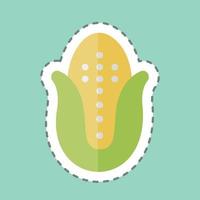 Sticker line cut Corn. suitable for Garden symbol. simple design editable. design template vector. simple symbol illustration vector