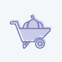 Icon Wheelbarrow. suitable for Garden symbol. two tone style. simple design editable. design template vector. simple symbol illustration vector