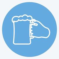 icono con vaso de cerveza. adecuado para el símbolo de acciones manuales. estilo de ojos azules. diseño simple editable. vector de plantilla de diseño. ilustración de símbolo simple