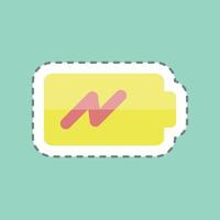 Sticker line cut Battery 2. suitable for Mobile Apps symbol. simple design editable. design template vector. simple symbol illustration vector