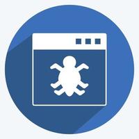 Icon Bug in Application. suitable for Programming symbol. long shadow style. simple design editable. design template vector. simple symbol illustration vector