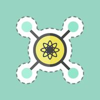 Sticker line cut Intelligent Control. suitable for data analytics symbol. simple design editable. design template vector. simple symbol illustration vector