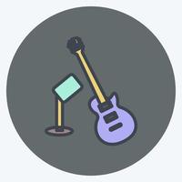 icono de guitarra y micrófono. adecuado para el símbolo del partido. estilo compañero de color. diseño simple editable. vector de plantilla de diseño. ilustración de símbolo simple