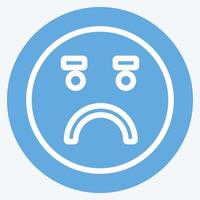 Icon Emoticon Worried. suitable for Emoticon symbol. blue eyes style. simple design editable. design template vector. simple symbol illustration vector