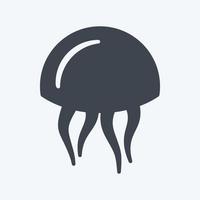 Icon Jelly Fish. suitable for Sea symbol. glyph style. simple design editable. design template vector. simple symbol illustration vector