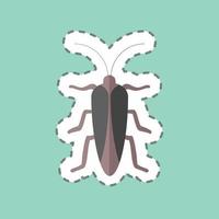 Sticker line cut Bug II. suitable for Animal symbol. simple design editable. design template vector. simple symbol illustration vector