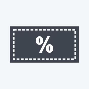 descuento de icono. adecuado para símbolo web digital. estilo de glifo. diseño simple editable. vector de plantilla de diseño. ilustración de símbolo simple