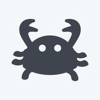 Icon Crab. suitable for Sea symbol. glyph style. simple design editable. design template vector. simple symbol illustration vector