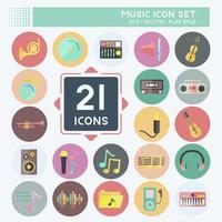 conjunto de iconos de música. adecuado para el símbolo de la educación. estilo plano diseño simple editable. vector de plantilla de diseño. ilustración de símbolo simple