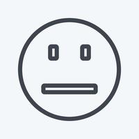 Icon Emoticon Straight Face. suitable for Emoticon symbol. line style. simple design editable. design template vector. simple symbol illustration vector