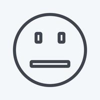 Icon Emoticon Straight Face. suitable for Emoticon symbol. line style. simple design editable. design template vector. simple symbol illustration vector