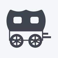 carrito de iconos adecuado para el símbolo del salvaje oeste. estilo de glifo. diseño simple editable. vector de plantilla de diseño. ilustración de símbolo simple