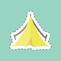 Sticker line cut Tent. suitable for Wild West symbol. simple design editable. design template vector. simple symbol illustration vector