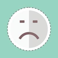 Sticker line cut Emoticon Loser. suitable for Emoticon symbol. simple design editable. design template vector. simple symbol illustration vector