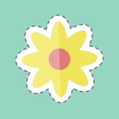 Sticker line cut Flower. suitable for Spa symbol. simple design editable. design template vector. simple symbol illustration
