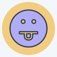 Icon Emoticon Tongue. suitable for Emoticon symbol. color mate style. simple design editable. design template vector. simple symbol illustration vector