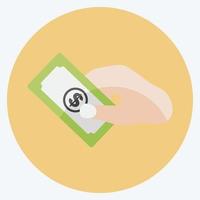 Icon Holding Money. suitable for Hand Actions symbol. flat style. simple design editable. design template vector. simple symbol illustration vector