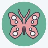 mariposa icono. adecuado para el símbolo del jardín. estilo compañero de color. diseño simple editable. vector de plantilla de diseño. ilustración de símbolo simple