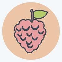 Icon Raspberry. suitable for Fruits and Vegetables symbol. color mate style. simple design editable. design template vector. simple symbol illustration vector