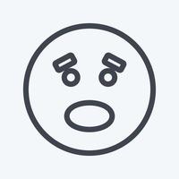 Icon Emoticon Scared. suitable for Emoticon symbol. line style. simple design editable. design template vector. simple symbol illustration vector