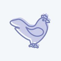 icono de pollo. adecuado para el símbolo del jardín. estilo de dos tonos. diseño simple editable. vector de plantilla de diseño. ilustración de símbolo simple