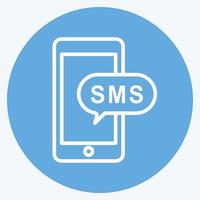 icono de notificación de sms. adecuado para el símbolo de la educación. estilo de ojos azules. diseño simple editable. vector de plantilla de diseño. ilustración de símbolo simple