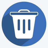 Icon Trash. suitable for web interface symbol. long shadow style. simple design editable. design template vector. simple symbol illustration vector