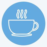 taza de café icono. adecuado para el símbolo del partido. estilo de ojos azules. diseño simple editable. vector de plantilla de diseño. ilustración de símbolo simple