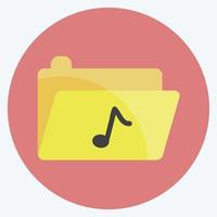 carpeta de música de icono. adecuado para el símbolo de la música. estilo plano diseño simple editable. vector de plantilla de diseño. ilustración de símbolo simple