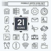 Mobile Apps Icon Set. suitable for Web Interface symbol. line style. simple design editable. design template vector. simple symbol illustration vector
