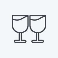 Icon Goblets. suitable for Wedding symbol. line style. simple design editable. design template vector. simple symbol illustration vector