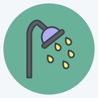 Icon Shower. suitable for Spa symbol. color mate style. simple design editable. design template vector. simple symbol illustration vector