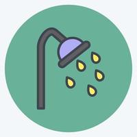 Icon Shower. suitable for Spa symbol. color mate style. simple design editable. design template vector. simple symbol illustration vector