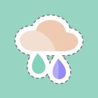 Sticker line cut Raining. suitable for Spring symbol. simple design editable. design template vector. simple symbol illustration vector