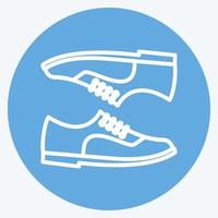 icono de un par de zapatos. adecuado para el símbolo de accesorios masculinos. estilo de ojos azules. diseño simple editable. vector de plantilla de diseño. ilustración de símbolo simple