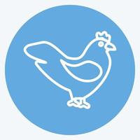 Icon Chicken. suitable for Garden symbol. blue eyes style. simple design editable. design template vector. simple symbol illustration vector