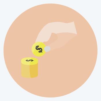 Icon Stacking Coins. suitable for Hand Actions symbol. flat style. simple design editable. design template vector. simple symbol illustration vector