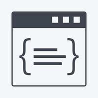 código de icono adecuado para el símbolo de programación. estilo de glifo. diseño simple editable. vector de plantilla de diseño. ilustración de símbolo simple