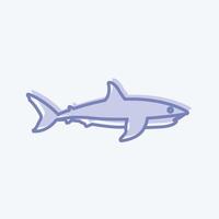 tiburón icono. adecuado para el símbolo animal. estilo de dos tonos. diseño simple editable. vector de plantilla de diseño. ilustración de símbolo simple