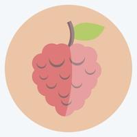 Icon Raspberry. suitable for Fruits and Vegetables symbol. flat style. simple design editable. design template vector. simple symbol illustration vector